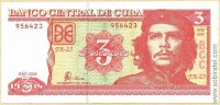Куба 2004, 3 песо с Че Гевара.