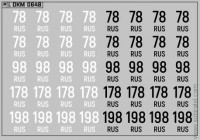 DKM0648 Набор декалей Дублирующие знаки России - регион 78, 98, 178, 198 - Санкт-Петербург (100x70 мм)