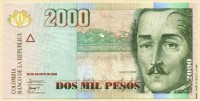 Колумбия 2008, 2000 песо.