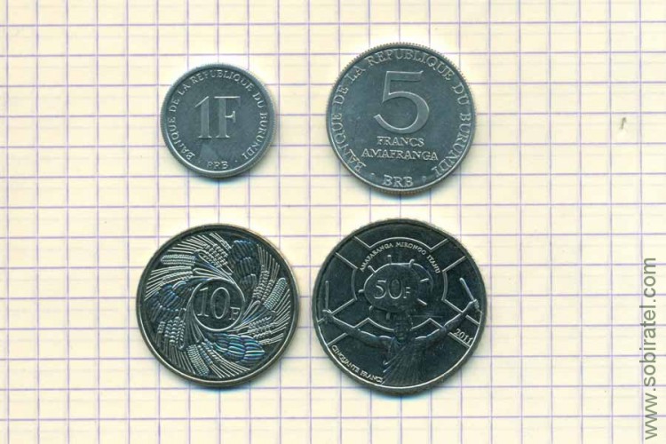 Бурунди. Набор 4 монеты