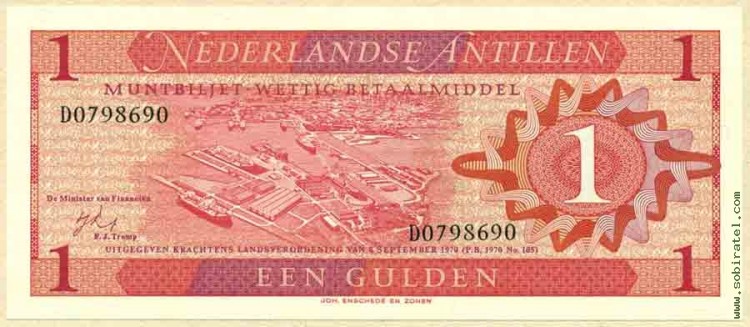 Нидерландские Антильские острова 1970, 1 гульден.