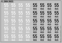 DKM0623 Набор декалей Дублирующие знаки России - регион 55 - Омская область (100x70 мм)