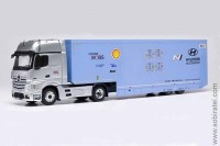 Mercedes-Benz  Actros MP4 1851 BigSpace с полуприцепом Hyundai Shell Mobis WRT 2024 (iXO 1:43)