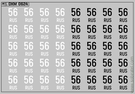 DKM0624 Набор декалей Дублирующие знаки России - регион 56 - Оренбургская область (100x70 мм)