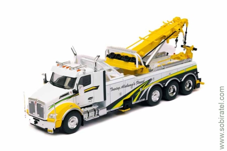 эвакуатор Kenworth T880 2018 белый / жёлтый (iXO 1:43)