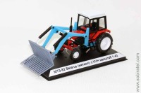 Трактор МТЗ-82 с КУН 3-D печать виловый погрузчик, красный/голубой