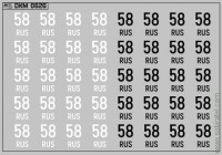 DKM0626 Набор декалей Дублирующие знаки России - регион 58 - Пензенская область (100x70 мм)