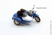 мотоцикл Ижевский Планета-3 с коляской, бело-синий (Моделстрой 1:43)