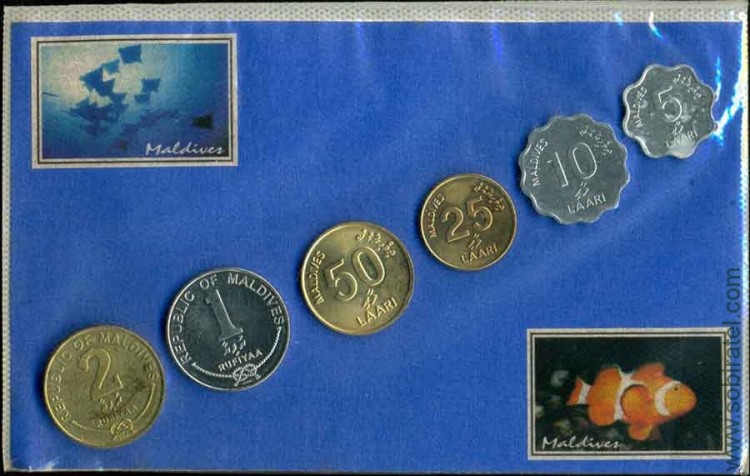 Мальдивы. Набор 6 монет в упакковке