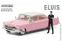 Cadillac Fleetwood Series 60 Elvis Presley Pink Cadillac, с фигуркой Элвиса Пресли 1955 (GreenLight 1:43)