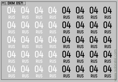 DKM0571 Набор декалей Дублирующие знаки России - регион 04 - Республика Алтай (100x70 мм)