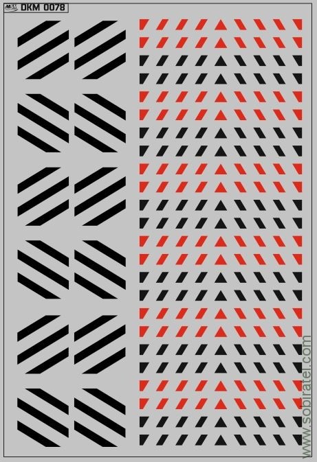 DKM0078 Набор декалей Габариты на прозрачной подложке, черный / красный (100x140 мм)