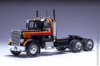 седельный тягач №186 Freightliner FLC 120 64 T 1977 черный с красным (iXO 1:43)