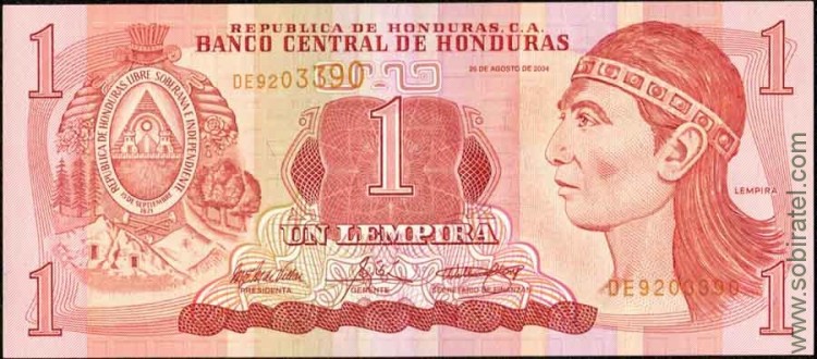 Гондурас 2004, 1 лемпира