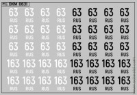 DKM0631 Набор декалей Дублирующие знаки России - регион 63, 163 - Самарская область (100x70 мм)