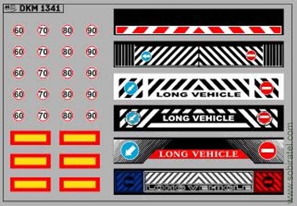 DKM1341 Набор декалей Брызговик для гузовиков и прицепов, вариант - 32 (100x70 мм)