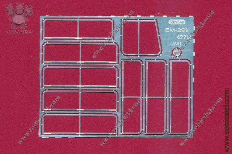 EM-299 фототравление. Набор рамки форточек для Ликинский 677М (AVD).