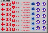 DKM0923 Набор декалей эмблемы и логотипы скорой помощи Ярославль (100x70 мм)