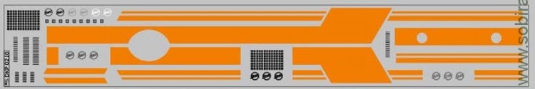 DKP0210 Набор декалей Полосы для ЛиАЗ-5256.00 оранжевые, вариант 1 (45x290 мм)
