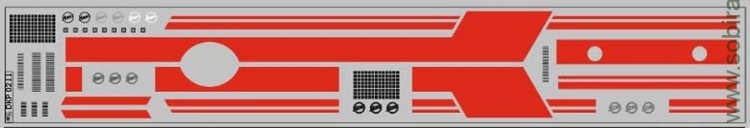 DKP0211 Набор декалей Полосы для ЛиАЗ-5256.00 красные, вариант 1 (45x290 мм)