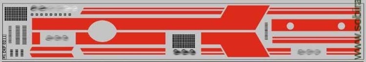 DKP0211 Набор декалей Полосы для Ликинский-5256.00 красные, вариант 1 (45x290 мм)