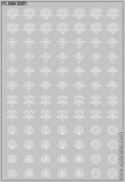 DKM0027 Набор декалей Эмблемы автобаз (вариант 1), белый (100х140 мм)