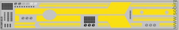 DKP0213 Набор декалей Полосы для ЛиАЗ-5256.00 желтые, вариант 1 (45x290 мм)