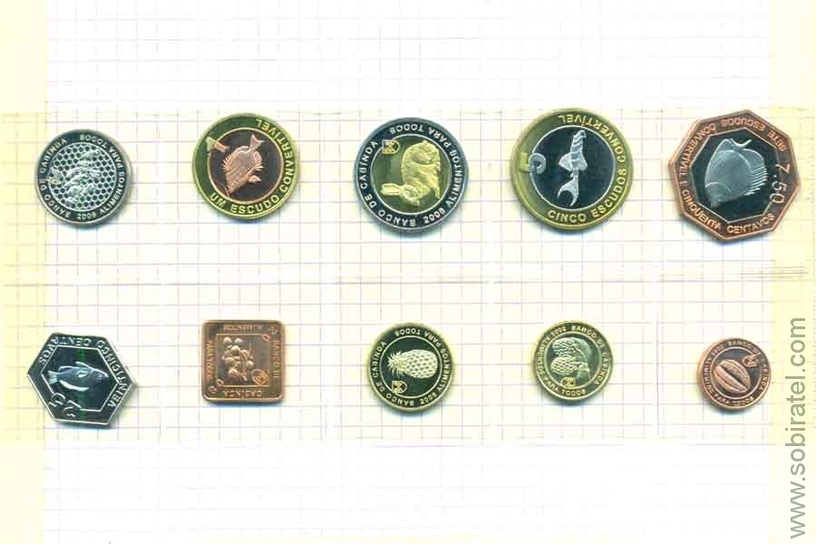 Карта 10 монет. Набор Кабинда 2008. Кабинда. Карта 10 монет фото.