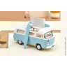 VW T2 Combi 1973 с досками для серфинга, синий (Norev 1/43)