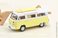 VW T2 Combi 1973 с досками для серфинга, жёлтый (Norev 1/43)