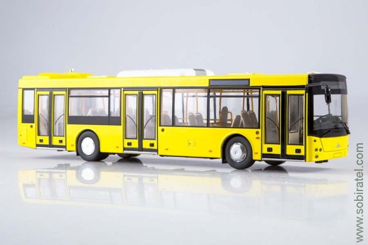 автобус МАЗ-203 городской желтый, АИСТ 1:43