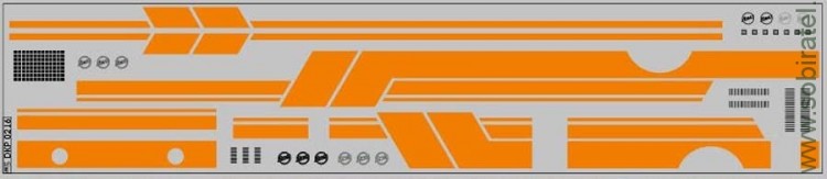 DKP0216 Набор декалей Полосы для ЛиАЗ-5256.00 оранжевые, вариант 2 (60x290 мм)