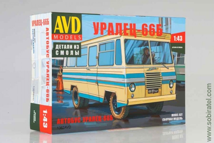 Сборная модель Автобус Уралец-66Б, 1:43 AVD