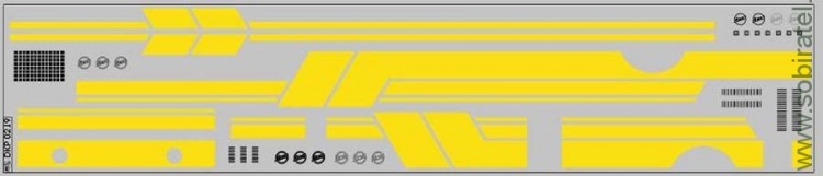 DKP0219 Набор декалей Полосы для ЛиАЗ-5256.00 желтые, вариант 2 (60x290 мм)
