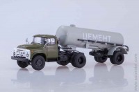ЗИЛ-130В1 с полуприцепом ТЦ-4 зеленый / серый (АИСТ 1:43)