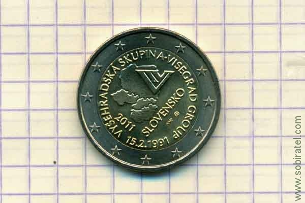 2 евро 2011 Словакия, 20 лет формирования Вишеградской группы