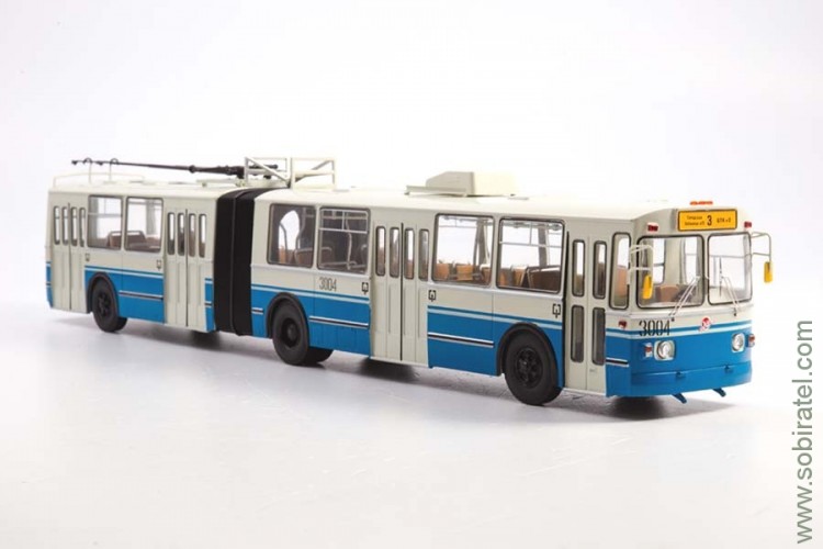 троллейбус ЗиУ-10 (ЗиУ-683) г. Рязань, маршрут №3, голубой-белый (SSM 1:43)