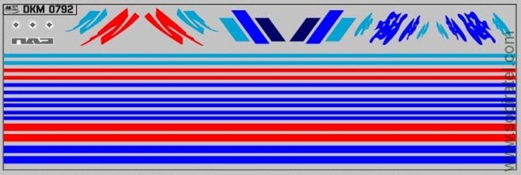 DKM0792 Набор декалей Декор и полосы Павловский автобус, вариант 2 (50x140 мм)