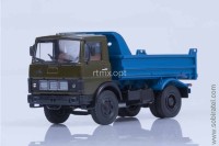 Минский-5551 1988 самосвал, ранняя кабина, хаки-синий (АИСТ 1:43)