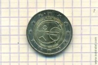 2 евро 2009 Австрия, 10 лет Экономическому и валютному союзу