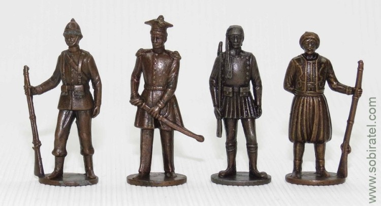 Воины 19 столетия, 4 шт., 40 мм
