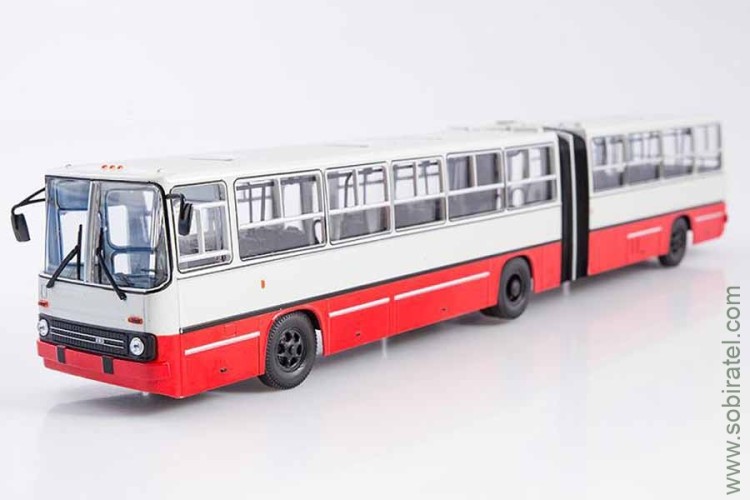 автобус Икарус Ikarus 280.64 планетарные двери, белый с красным (СовА 1:43)