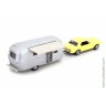 Ford Mustang 1968 жёлтый + кемпер-трейлер Airstream Caravan (Norev 1/43)