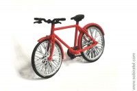 масштабная модель Велосипед с крыльям красный, серебристые спицы (1:43 Моделстрой)