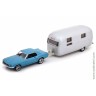 Ford Mustang 1968 синий + кемпер-трейлер Airstream Caravan (Norev 1/43)