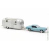 Ford Mustang 1968 синий + кемпер-трейлер Airstream Caravan (Norev 1/43)