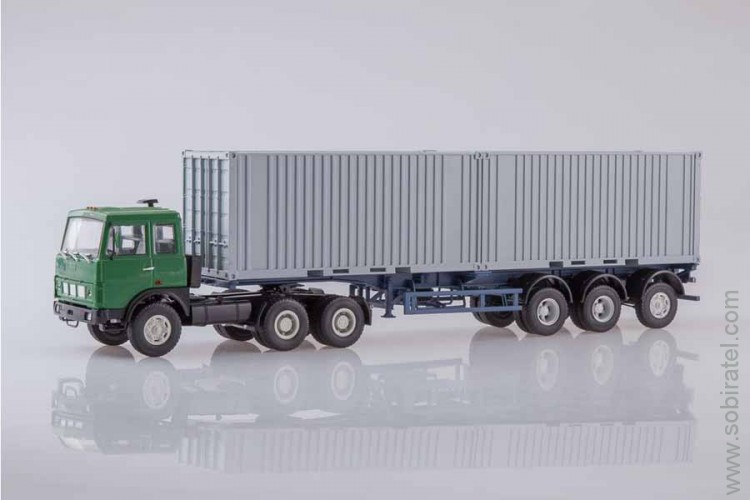 Минский 6422 с полуприцепом-контейнеровозом Минский 938920 (АИСТ 1:43)