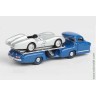 1/64 набор Mercedes Benz: Blue Wonder Renntransporter и #1 W196 Stromlinienwagen 1955 silver (Norev)