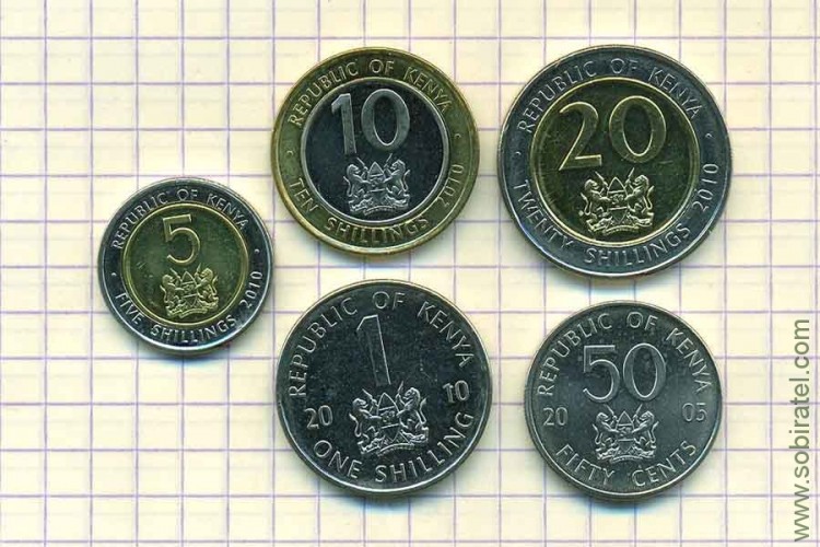 Кения. Набор 5 монет