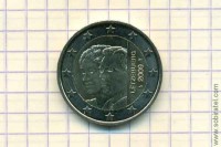 2 евро 2009 Люксембург, 90 лет вступления на престол Великой герцогини Люксембурга Шарлотты